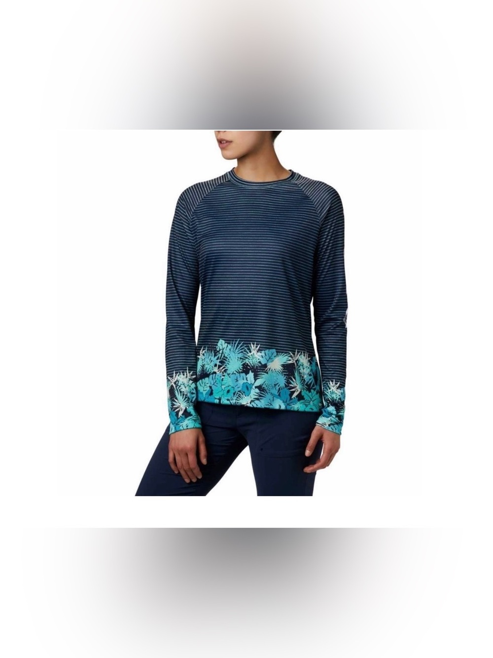 Columbia PFG Tidal Floral Striped Top